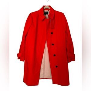 Ann Taylor Poppy Red Jackie O Trench Coat | Size MP